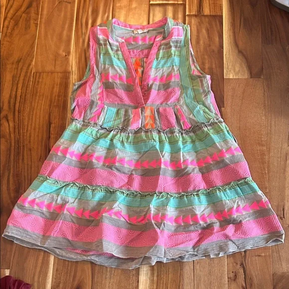 Elan Pink and Blue Striped Mini Dress - Picture 4 of 6